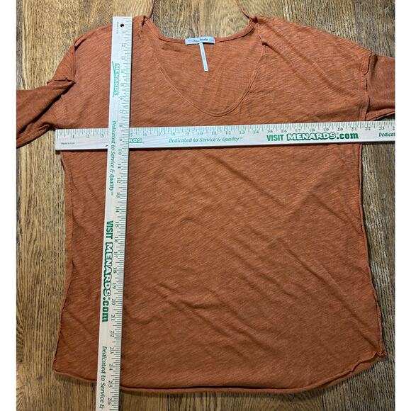 Free People Sienna Flor de Mayo Slouchy Long Sleeve T-Shirt Burnt Orange Sz S - Picture 5 of 9